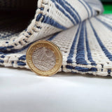 Cream Blue Rug 100% Cotton Rugs Navy Striped Pattern Flat Weave Washable Carpet Mat Small Extra Large Runner