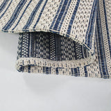 Cream Blue Rug 100% Cotton Rugs Navy Striped Pattern Flat Weave Washable Carpet Mat Small Extra Large Runner
