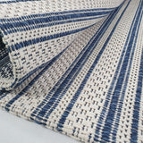 Cream Blue Rug 100% Cotton Rugs Navy Striped Pattern Flat Weave Washable Carpet Mat Small Extra Large Runner