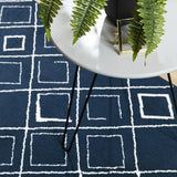 Modern Rug Navy Blue White Soft Microfiber Check Mats Large Living Room Carpet