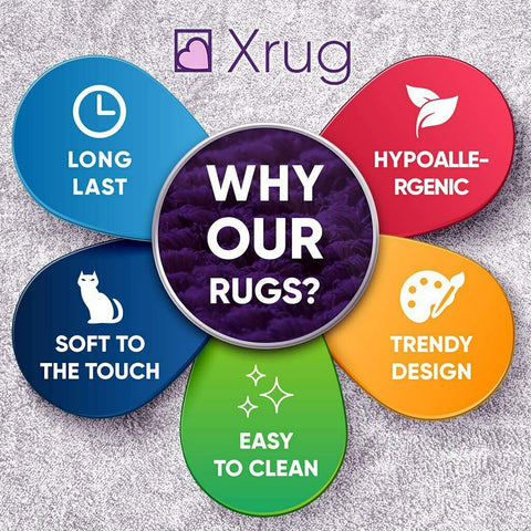 Modern Rug Navy Blue White Soft Microfiber Check Mats Large Living Room Carpet