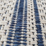 Cream Blue Rug 100% Cotton Rugs Navy Striped Pattern Flat Weave Washable Carpet Mat Small Extra Large Runner