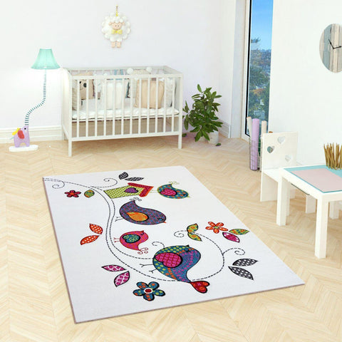Nursery Rug White for Kids Bedroom Playroom New Thick Unisex Children Carpet Mat