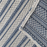 Cream Blue Rug 100% Cotton Rugs Navy Striped Pattern Flat Weave Washable Carpet Mat Small Extra Large Runner
