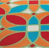 Outdoor Rug Moroccan Trellis Orange Blue Red Mat Large Small XL for Decking Patio Garden Multi Colour Flatweave Carpet