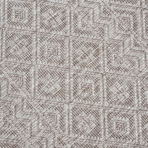 Indoor Outdoor Reversible Rug Beige and White Cream Aztec Geometric Pattern Large Patio Garden Mats
