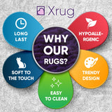 XRUG Modern Grey Rug Glitter Floral Pattern Woven Short Pile Carpet Mat for Living Room & Bedroom