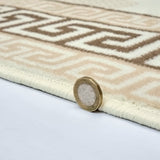 Marble Rug Cream Large Small XL Soft Modern Bordered Living Room Bedroom Carpet Rug