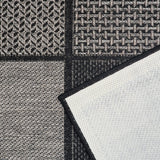 Black checkered non-slip flat weave rug - view 6