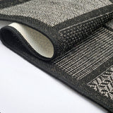 Black checkered non-slip flat weave rug - view 8
