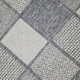 Grey checkered non-slip flat weave rug - view 6