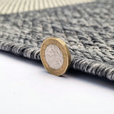 Grey check non-slip flat weave runner rug - view 3