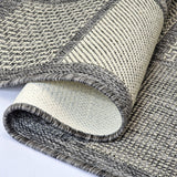 Grey check non-slip flat weave runner rug - view 6