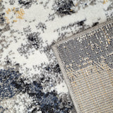 Grey blue yellow beige abstract mottled living room rug - view 6