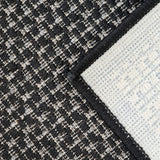 Black plain non-slip flat weave kitchen rug - view 6