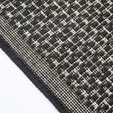 Black plain non-slip flat weave kitchen rug - view 7
