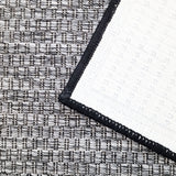 Grey non-slip flat weave rug with dark border - view 7