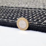 Grey non-slip flat weave rug with dark border - view 6