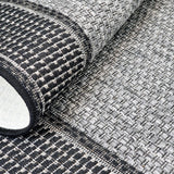 Grey non-slip flat weave rug with dark border - view 5