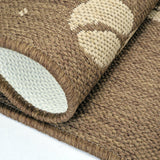 Natural brown coffee pattern non-slip flat weave runner rug - view 8