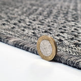 Dark Grey plain non-slip flat weave kitchen rug - view 4