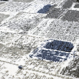 Cream grey blue black abstract low pile living room rug - view 6