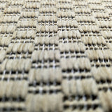 Beige brown non-slip flat weave border rug - view 3