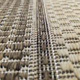 Beige brown non-slip flat weave border rug - view 4