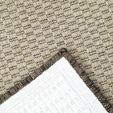Beige brown non-slip flat weave border rug - view 5