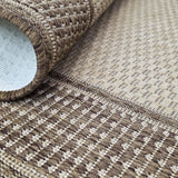 Beige brown non-slip flat weave border rug - view 6