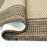 Beige brown non-slip flat weave border rug - view 7