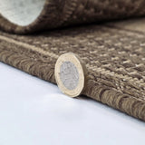 Beige brown non-slip flat weave border rug - view 9