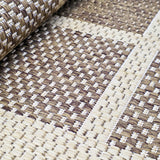 Brown beige geometric non-slip flat weave runner rug - view 10