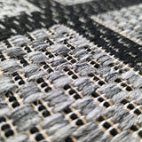 Black grey geometric non-slip flat weave runner rug - view 13