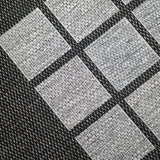 Black Grey non-slip geometric border flat weave rug - view 6