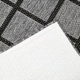 Black Grey non-slip geometric border flat weave rug - view 8
