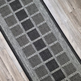 Grey black geometric non-slip flat weave runner rug - view 14