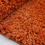 Terracotta Fluffy Rug Shaggy Orange Plain Bedroom Living Room Carpet Modern High Pile Woven Mats