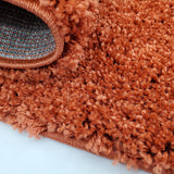 Terracotta Fluffy Rug Shaggy Orange Plain Bedroom Living Room Carpet Modern High Pile Woven Mats