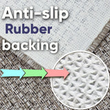 Beige non-slip plain solid flat weave sisal-look rug