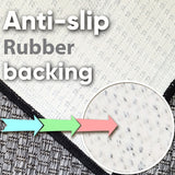 Grey non-slip flat weave rug with dark border - view 3