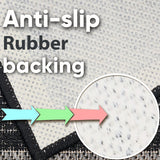 Black checkered non-slip flat weave rug - view 2