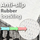 Grey coffee pattern non-slip flat weave runner rug - view 3