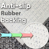 Dark Grey plain non-slip flat weave kitchen rug - view 2