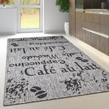 Grey coffee-pattern non-slip kitchen rug - view 1