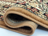 Thick beige and brown Oriental living room rug with traditional vintage pattern - view 2