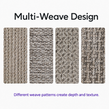 Taupe brown check non-slip flat weave runner rug - view 4