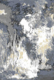 Grey blue yellow beige abstract mottled living room rug - view 4
