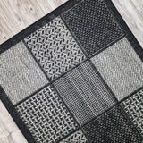 Black checkered non-slip flat weave rug - view 11