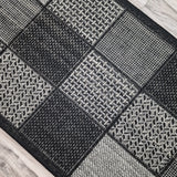 Black checkered non-slip flat weave rug - view 12